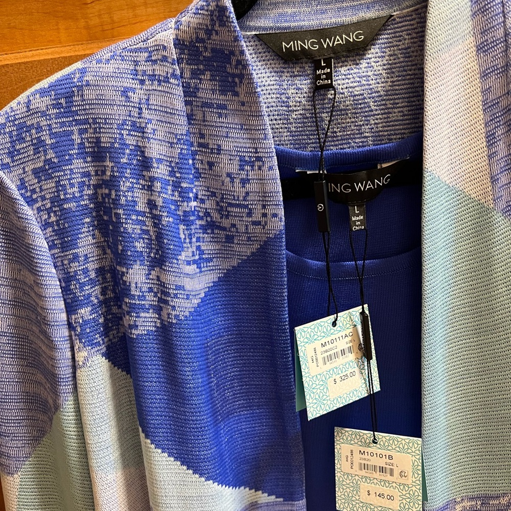 Ming Wang Heritage Fit Shirt & Cardigan Sweater